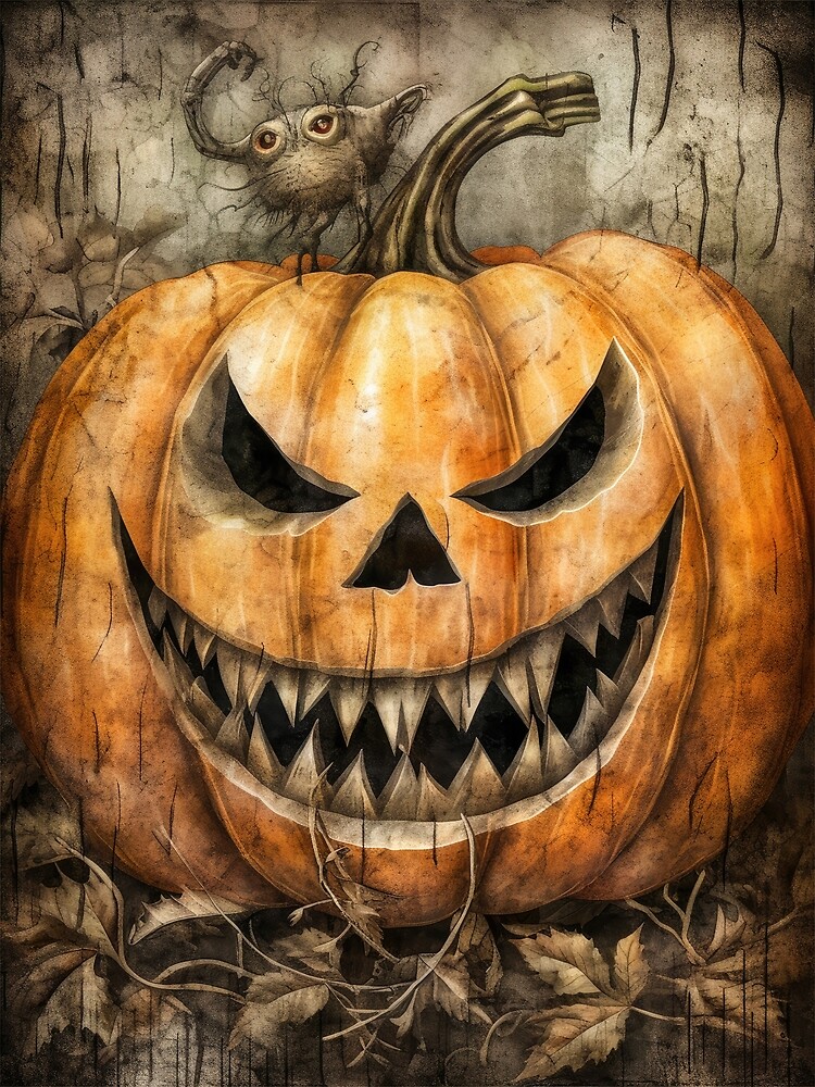 Halloween Pumpkin Smile Pumpkins Scary Zombie Gift Spiral Notebook