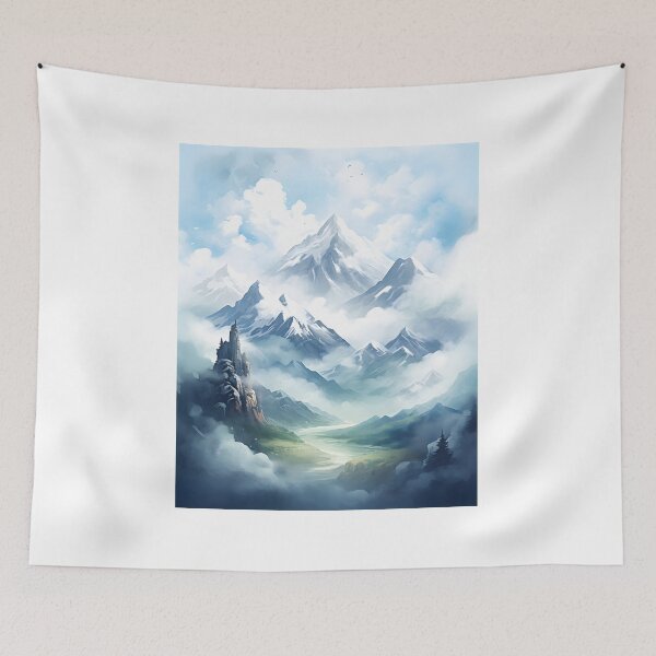 Item preview, Majestic Peaks: Watercolor Mountainscape designed and sold by Shirtastically.