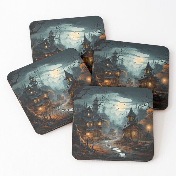Item preview, Halloween Haunted House Wall Art, Notebook, Mouse Pad, Phone Case, Pillowcase designed and sold by Angifly.