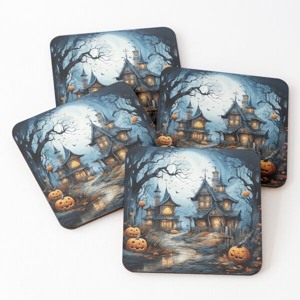 Item preview, Halloween Haunted House Wall Art, Notebook, Mouse Pad, Phone Case, Pillowcase designed and sold by Angifly.