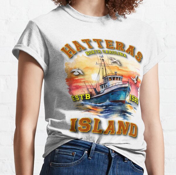 Fishing Boat Trip to Hatteras Island, North Carolina Long Sleeve T-Shirt