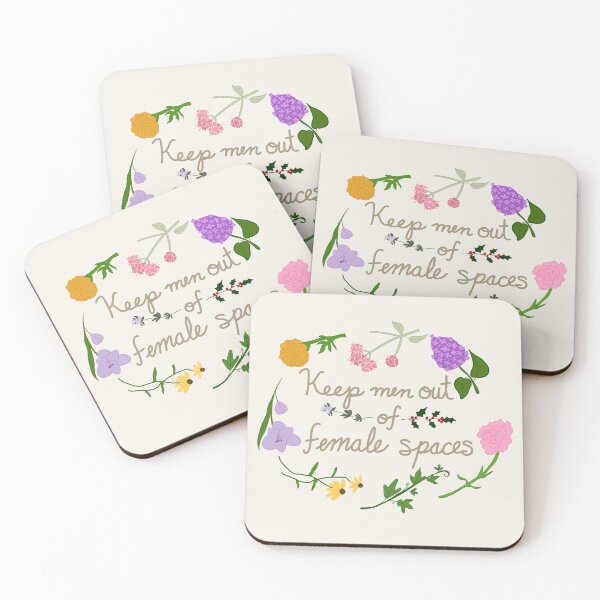 Item preview, "Keep Men Out of Female Spaces" Floral flower language designed and sold by Rachel Grace Sews.