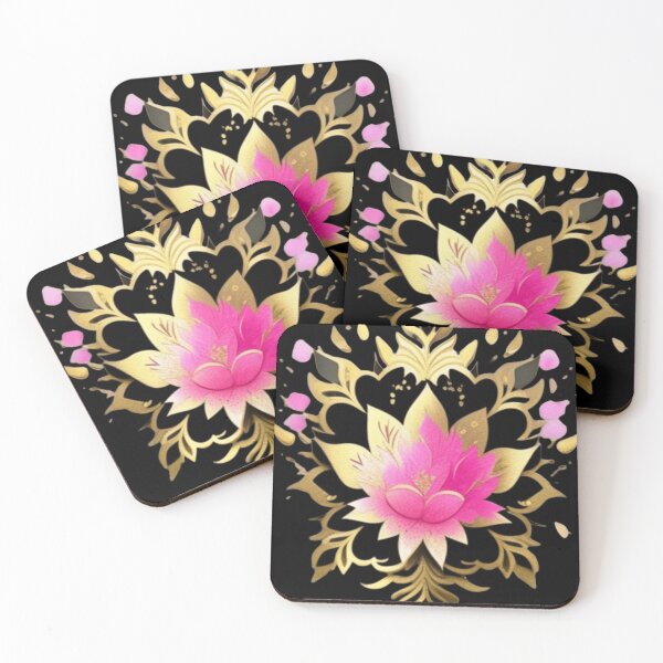 Item preview, Pink gold lotus crest  designed and sold by Roxburylane.