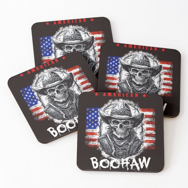 Item preview, America Western Cowboy Skeleton Retro Halloween Boohaw designed and sold by AJ DESIGN.