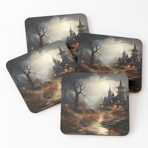 Item preview, Halloween Haunted House Wall Art, Notebook, Mouse Pad, Phone Case, Pillowcase designed and sold by Angifly.