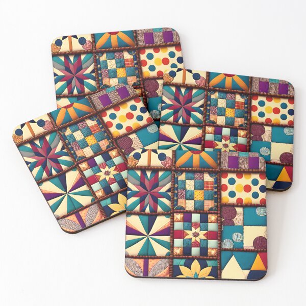 Item preview, Patchwork pattern colorful and autumnal designed and sold by depthsofthemind.