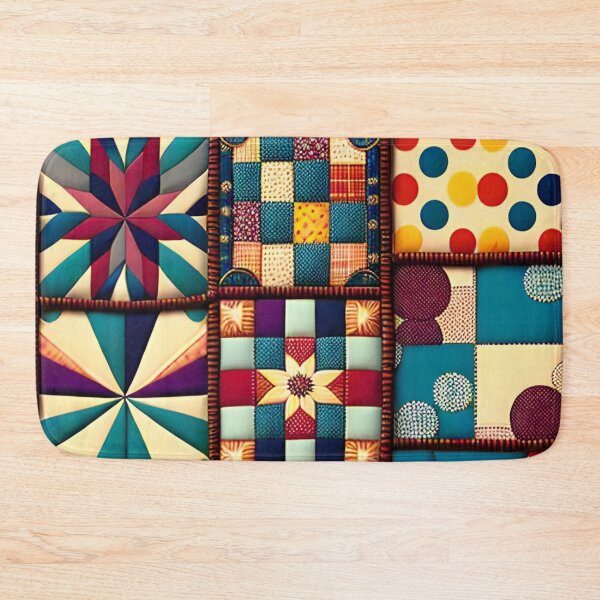 Item preview, Patchwork pattern colorful and autumnal designed and sold by depthsofthemind.