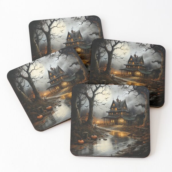 Item preview, Halloween Haunted House Wall Art, Notebook, Mouse Pad, Phone Case, Pillowcase designed and sold by Angifly.