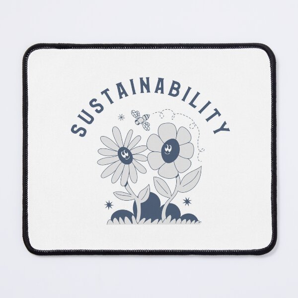 Item preview, Sustainability - Two Cheerful Flowers Watching A Flying Bee designed and sold by pixelplaza.