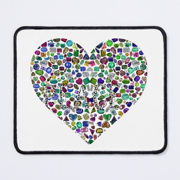 Item preview, Big Heart Peace and Love composed with Gemstones and Diamonds designed and sold by DigitalGemArt.