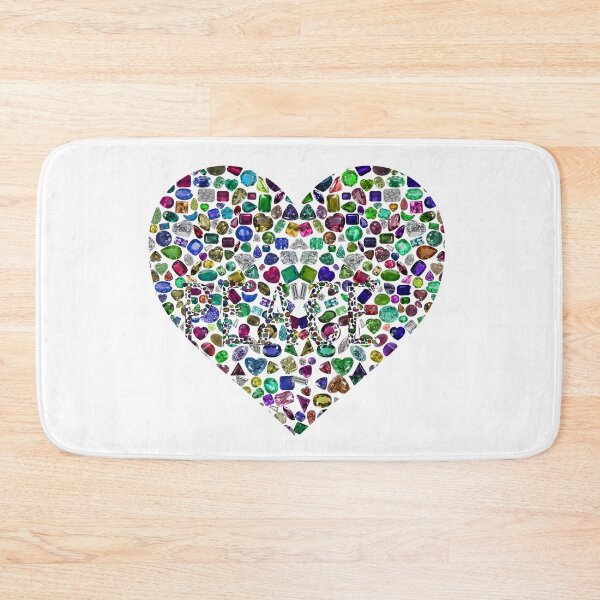Item preview, Big Heart Peace and Love composed with Gemstones and Diamonds designed and sold by DigitalGemArt.