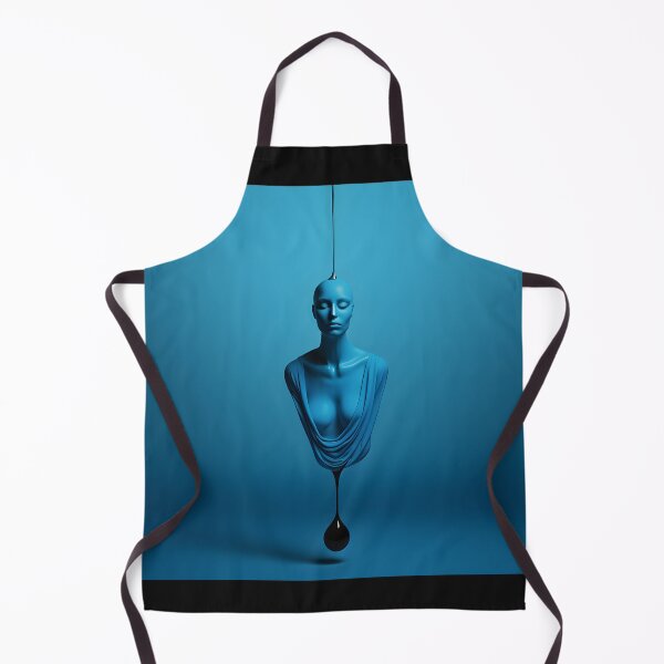 Item preview, Estatua de gota de lluvia azul al estilo de retratos minimalistas monocromáticos designed and sold by AI-Only Creations.