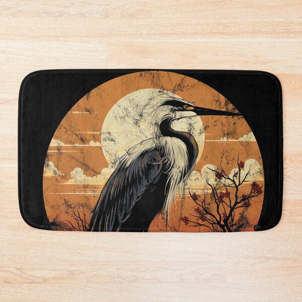 Item preview, A White Heron - Vintage Distressed Street Art Bird designed and sold by GVRDesign.
