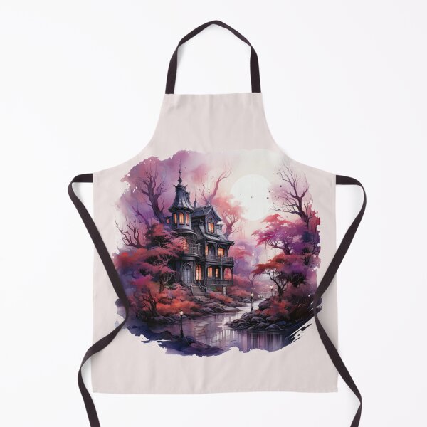 Aperçu de l'œuvre Halloween Haunted House T-Shirt, Notebook, Mouse Pad, Pillowcase créée et vendue par Angifly.