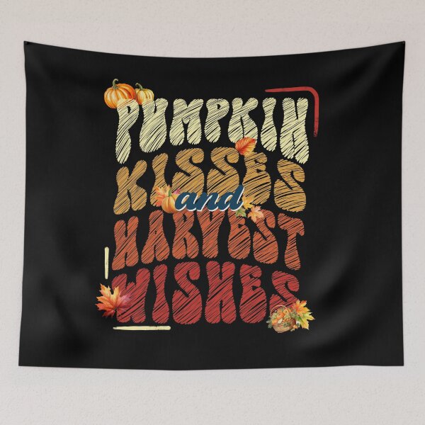 Item preview, Pumpkin Kisses and Harvest Wishes,  designed and sold by orangeblue21.