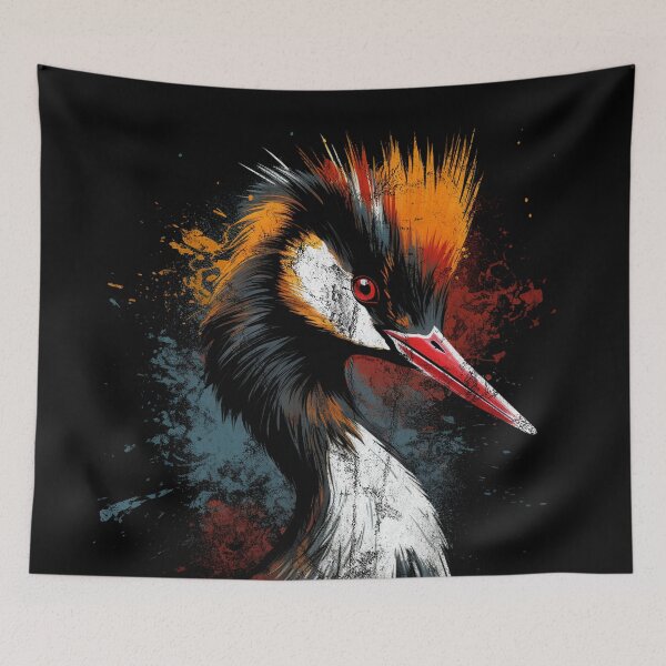 Item preview, Australasian Great Crested Grebe - Distressed Street Art pūteketeke designed and sold by GVRDesign.
