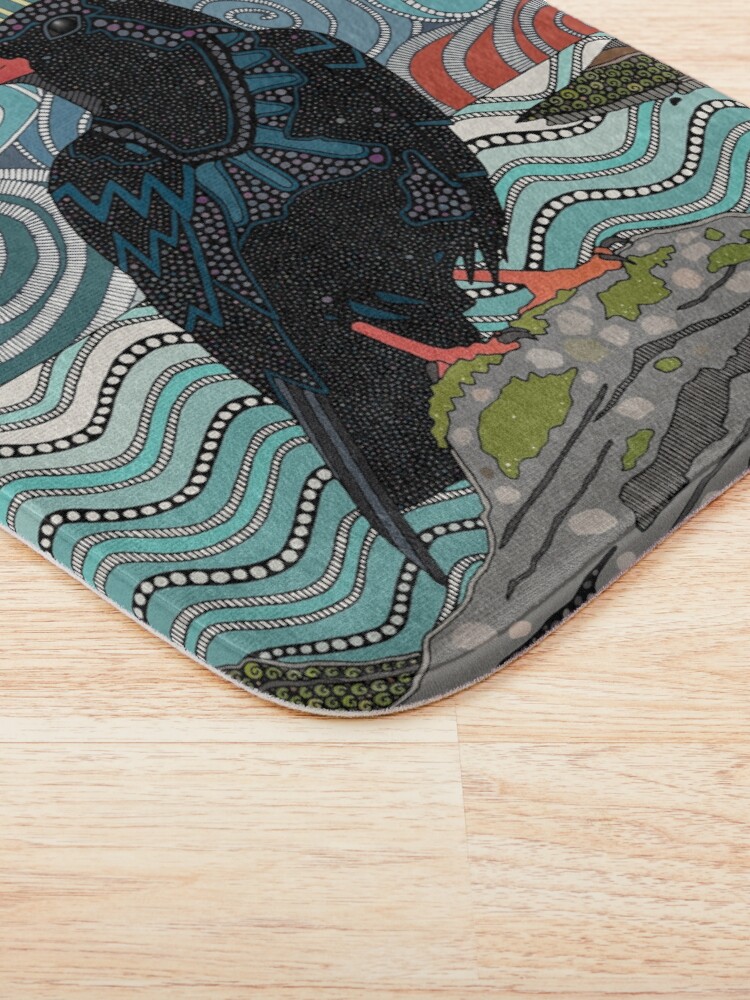 Thumbnail 3 of 6, Bath Mat, Cornwall chough designed and sold by scrummy.
