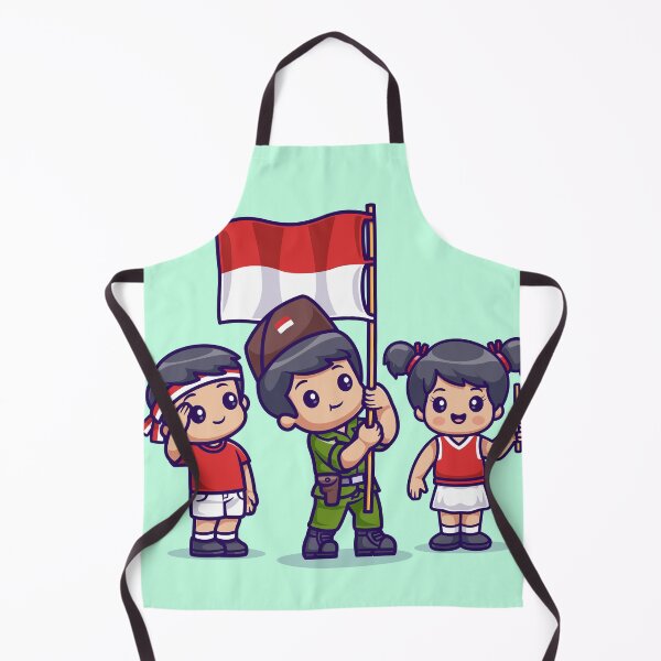 Item preview, Respectful Indonesian Flag Cartoon Vector Icon designed and sold by hjian8219.