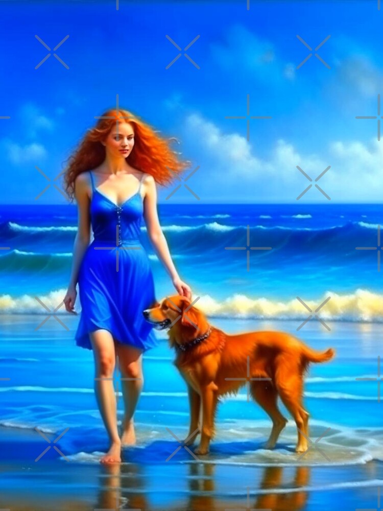 Lienzo con la obra «Increíblemente hermosa chica pelirroja con un