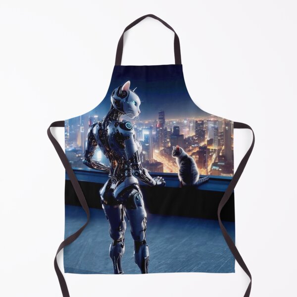 Item preview, Cyborg Cat Retrowave - Futuristic Sci-Fi Mecha T-Shirt designed and sold by FotoLibreStudio.