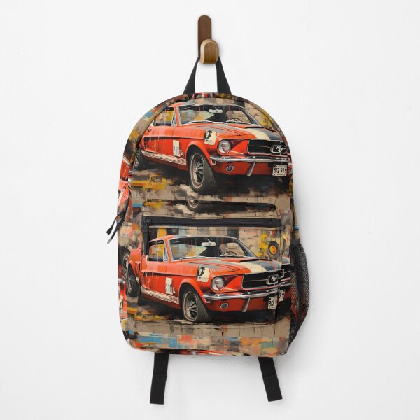 Item preview, Abstract painting featuring an old race car in the style of hard edge painting designed and sold by AI-Only Creations.