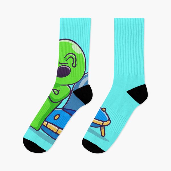 Item preview, Cute Alien Leaning on UFO Cartoon Vector Icon Illustration designed and sold by hjian8219.