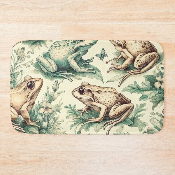 Item preview, Frogs botanical pattern designed and sold by SpicyCactus.
