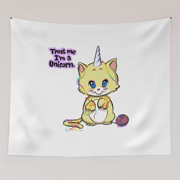 Item preview, Baby unicorn unicorn cat kitten plays with wool kittycorn designed and sold by NoriTEEs.