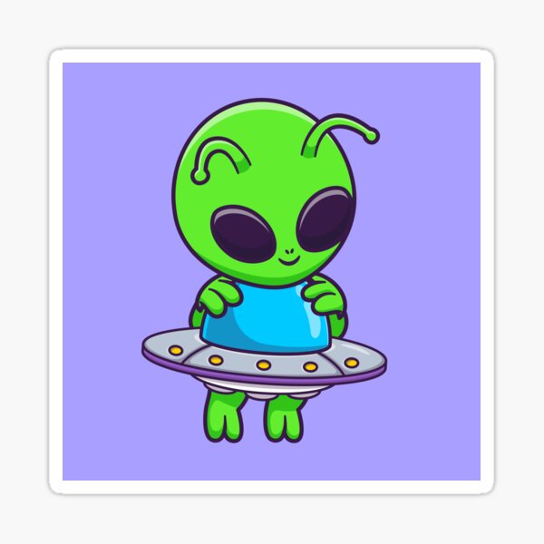 Bonito alien lean na ilustração do ícone do vetor dos desenhos animados  ufo. conceito de ícone de tecnologia de ciência isolado