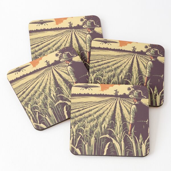 Item preview, Farmer in a field and UFO  designed and sold by Mirth and Magic.