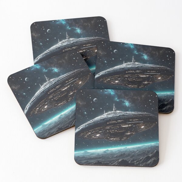 Item preview, Spaceship On The Edge Of Darkness designed and sold by Roanemermaid.