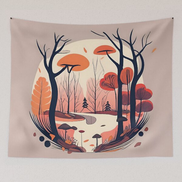Item preview, Autumn Forest Minimalistic Drawing designed and sold by Patricks-Art.