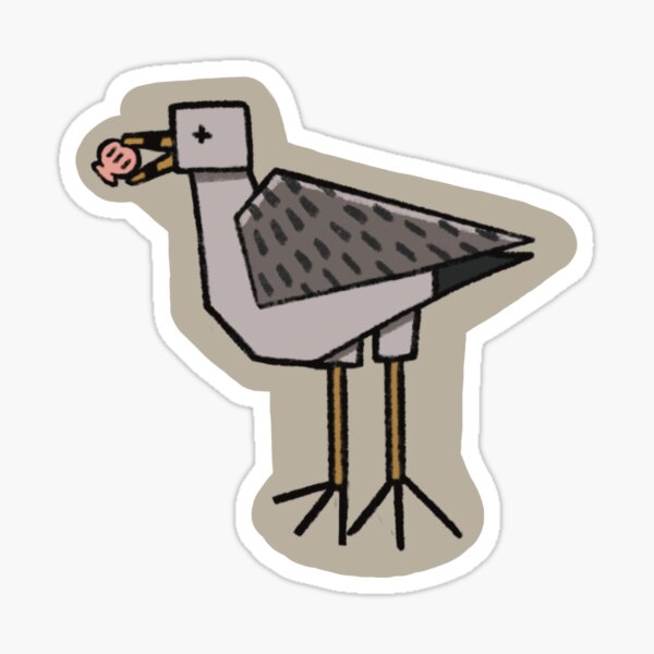 Item preview, Triangular Ring-billed Gull with Clam designed and sold by katyunderthebed.