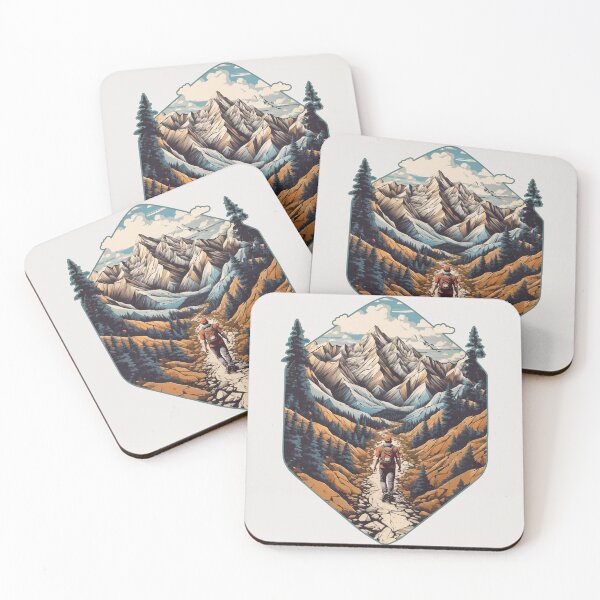 Item preview, man hiking a trail through the mountains designed and sold by DRAGON FIRE.