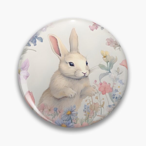 Artikelvorschau, Niedlicher Hase im Blumenfeld – Pastellfarbe entworfen und verkauft von BellaLawi.