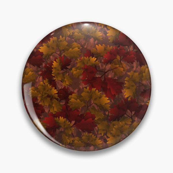 Item preview, Tossed Fallen Oak Leaf Clusters In Reds and Golds Halfdrop 5748 designed and sold by Art in My Loft.
