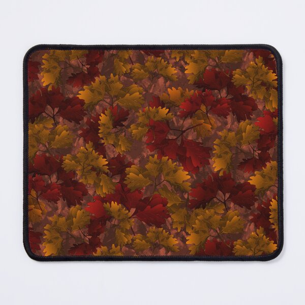 Item preview, Tossed Fallen Oak Leaf Clusters In Reds and Golds Halfdrop 5748 designed and sold by Art in My Loft.