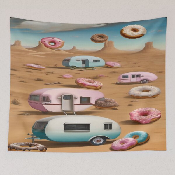 Item preview, Donuts Caravans Surreal Painting designed and sold by druidwolfart.
