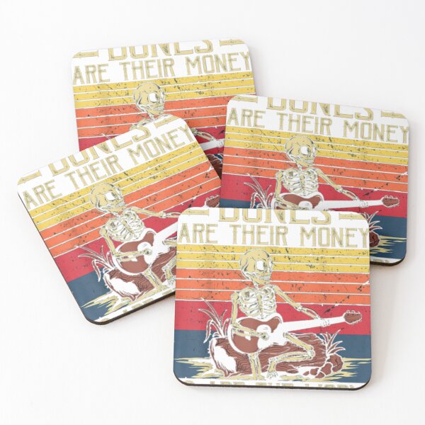 Item preview, Bones Are Their Money Skeleton Playing Guitar Retro Vintage   designed and sold by SherryHTaylor.