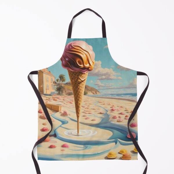 Item preview, Ice cream beach surrealist painting designed and sold by druidwolfart.