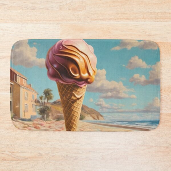 Item preview, Ice cream beach surrealist painting designed and sold by druidwolfart.