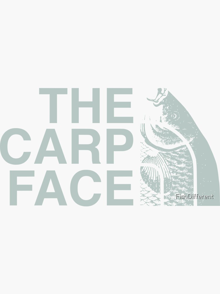 The Carp Face - Light Grey Sticker for Sale by FishDifferent
