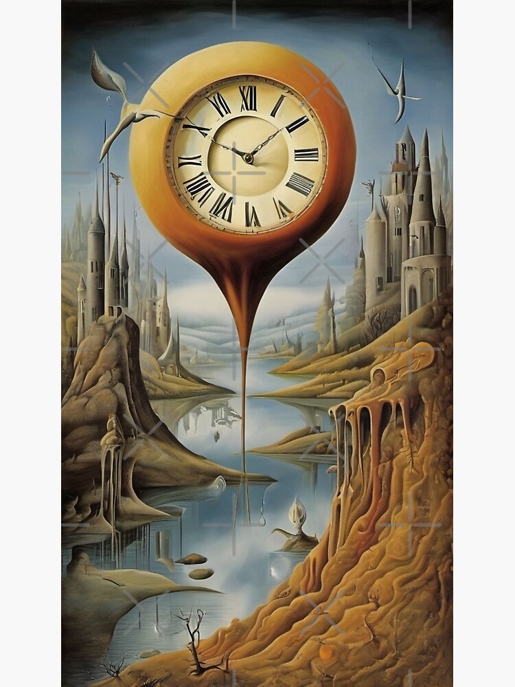 Melting Clock surrealist painting Poster