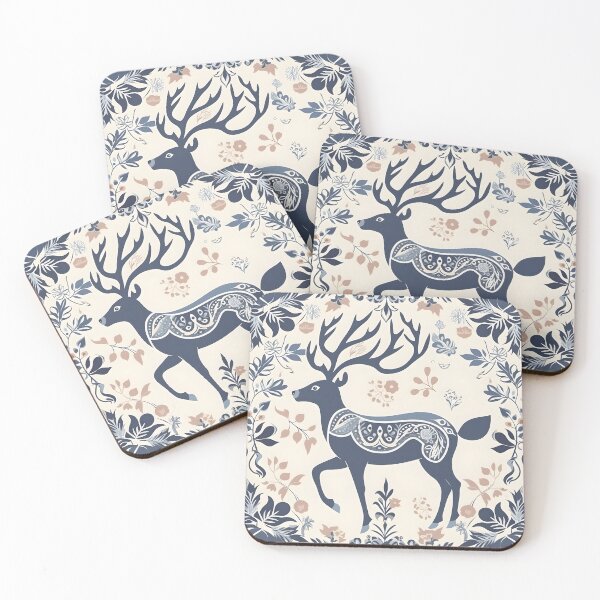 Item preview, Winter Floral Deer designed and sold by wildlynordics.