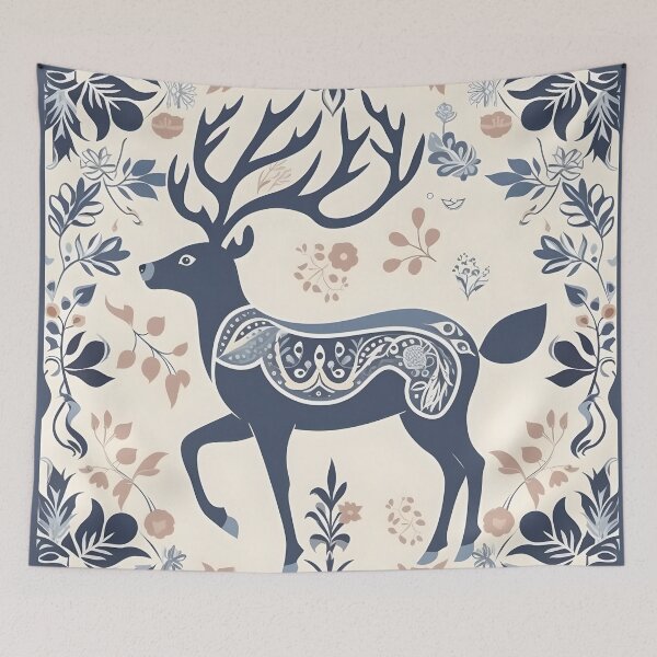 Item preview, Winter Floral Deer designed and sold by wildlynordics.