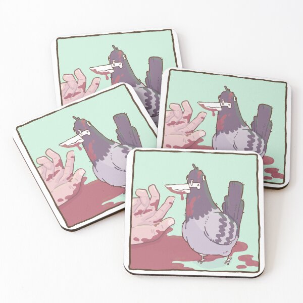 Item preview, pigeon with knive designed and sold by Childish by Design.