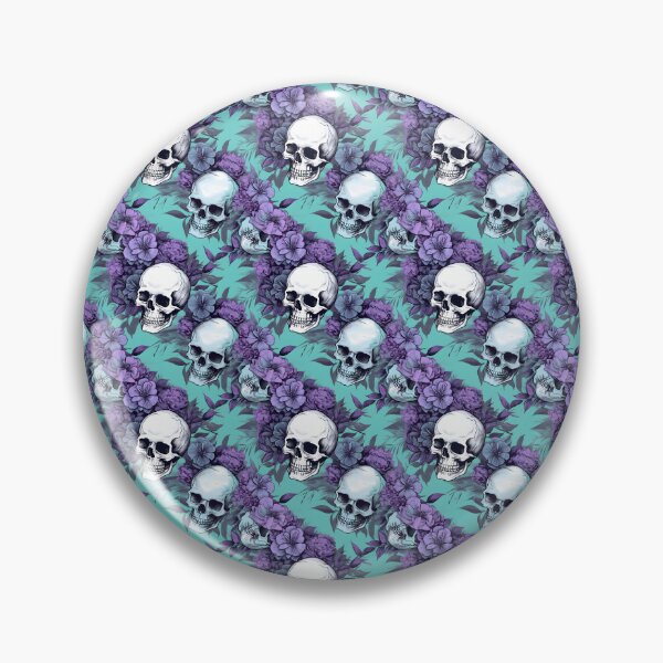 Item preview, Lavender and Teal Skulls Composite Overlay Pattern #2 designed and sold by ARTficiallyAnon.