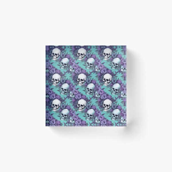 Item preview, Lavender and Teal Skulls Composite Overlay Pattern #2 designed and sold by ARTficiallyAnon.