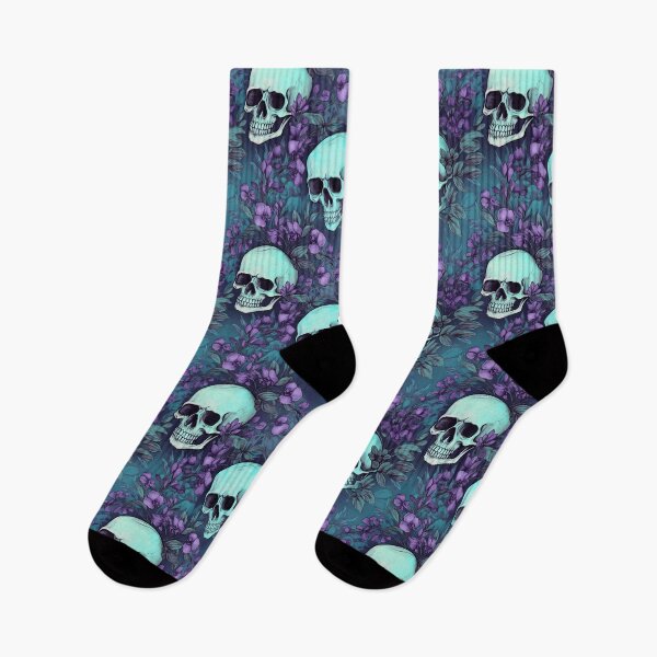 Item preview, Lavender and Teal Skulls Composite Overlay Pattern #3 designed and sold by ARTficiallyAnon.