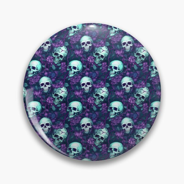 Item preview, Lavender and Teal Skulls Composite Overlay Pattern #4 designed and sold by ARTficiallyAnon.